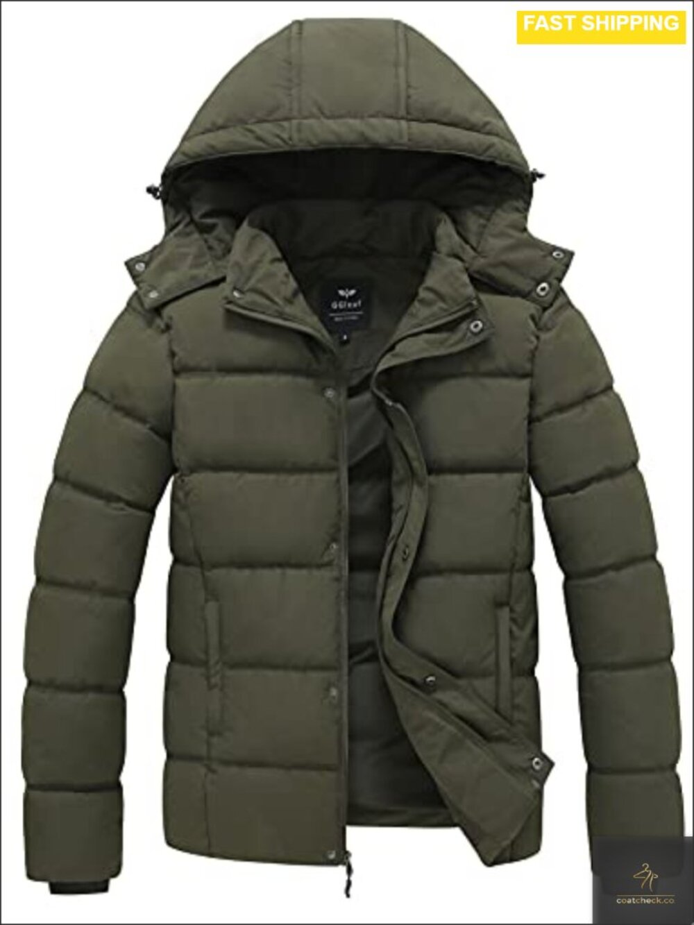 Men's Insulated Hooded Quilted Puffer Winter Coat Warm Jacket